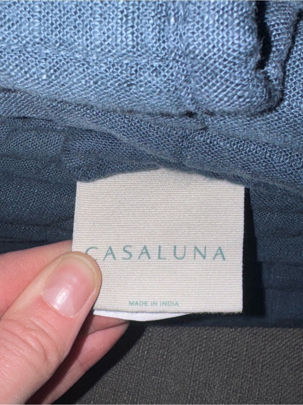 NWT, Casaluna, King, Heavyweight Linen Blend Quilt, Dark Mineral Blue - Picture 6 of 7